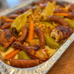 Couscous Mixte, légumes poulet et/ou merguez pour événement privé ou corporatif (prix par personne)